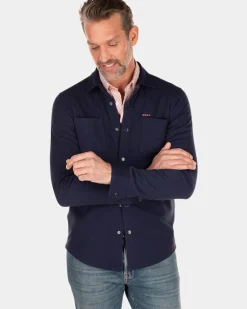 Effen overhemd met lange mouwen - Traditional Navy