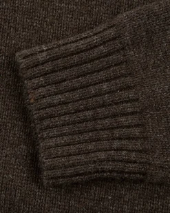 Effen pullover met halve rits - Smoked Green
