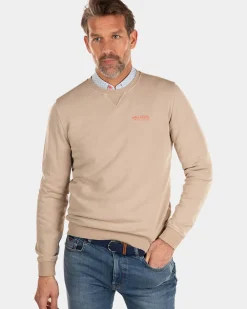 Effen sweater met ronde hals - Shimmering Sand