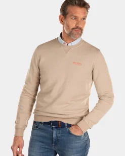 Effen sweater met ronde hals - Shimmering Sand