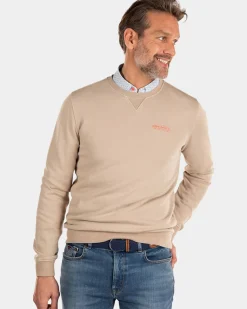 Effen sweater met ronde hals - Shimmering Sand