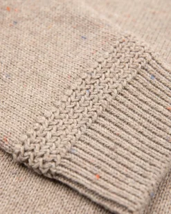 Effen trui met halve knoopssluiting - Sahara Sand