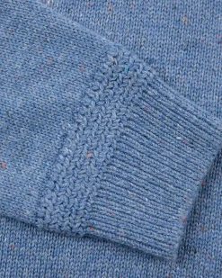 Effen trui met halve knoopssluiting - Cloudy Blue