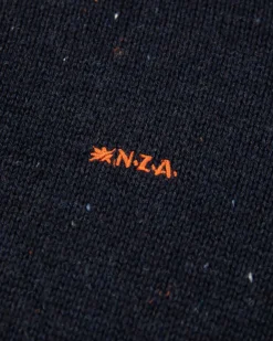 Effen trui met halve knoopssluiting - Pitch Navy