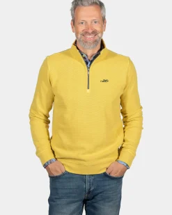 Effen trui met halve rits Arapohue - Sunbeam Yellow