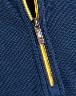 Effen trui met halve rits Arapohue - Storm Blue