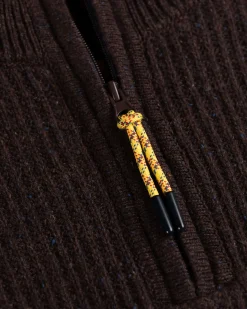 Effen trui met halve rits Dry - Clay Brown