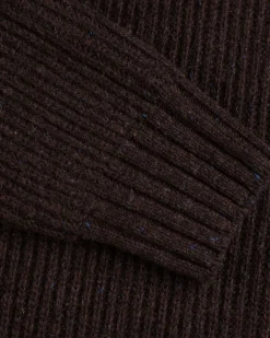 Effen trui met halve rits Dry - Clay Brown
