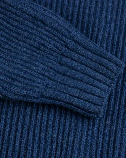 Effen trui met halve rits Dry - Storm Blue
