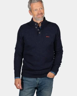 Effen trui met knopen Brownlee - Ink Navy