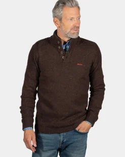 Effen trui met knopen Brownlee - Clay Brown
