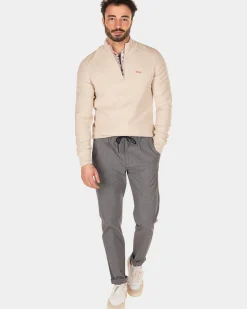 Effen trui met rits - Shimmering Sand