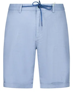 Felblauw linnen stretch short