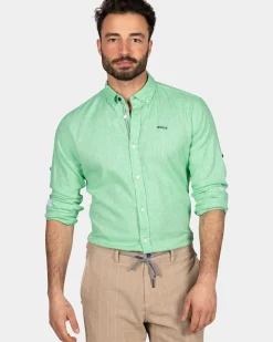 Felgekleurd effen overhemd - Fresh Green