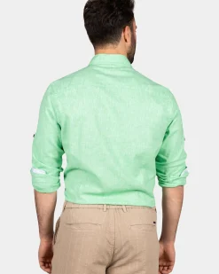 Felgekleurd effen overhemd - Fresh Green