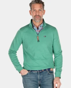 Fleece sweater met rits - Amazon Green