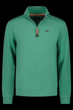 Fleece sweater met rits - Amazon Green