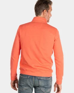 Fleece sweater met rits - Golden Orange