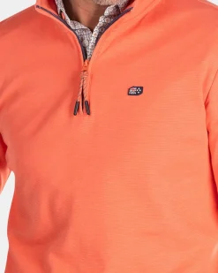 Fleece sweater met rits - Golden Orange