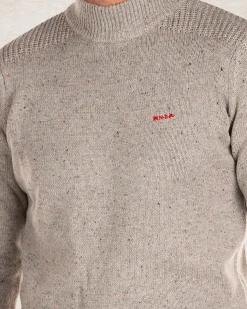 Gebreide effen coltrui - Grey Melange