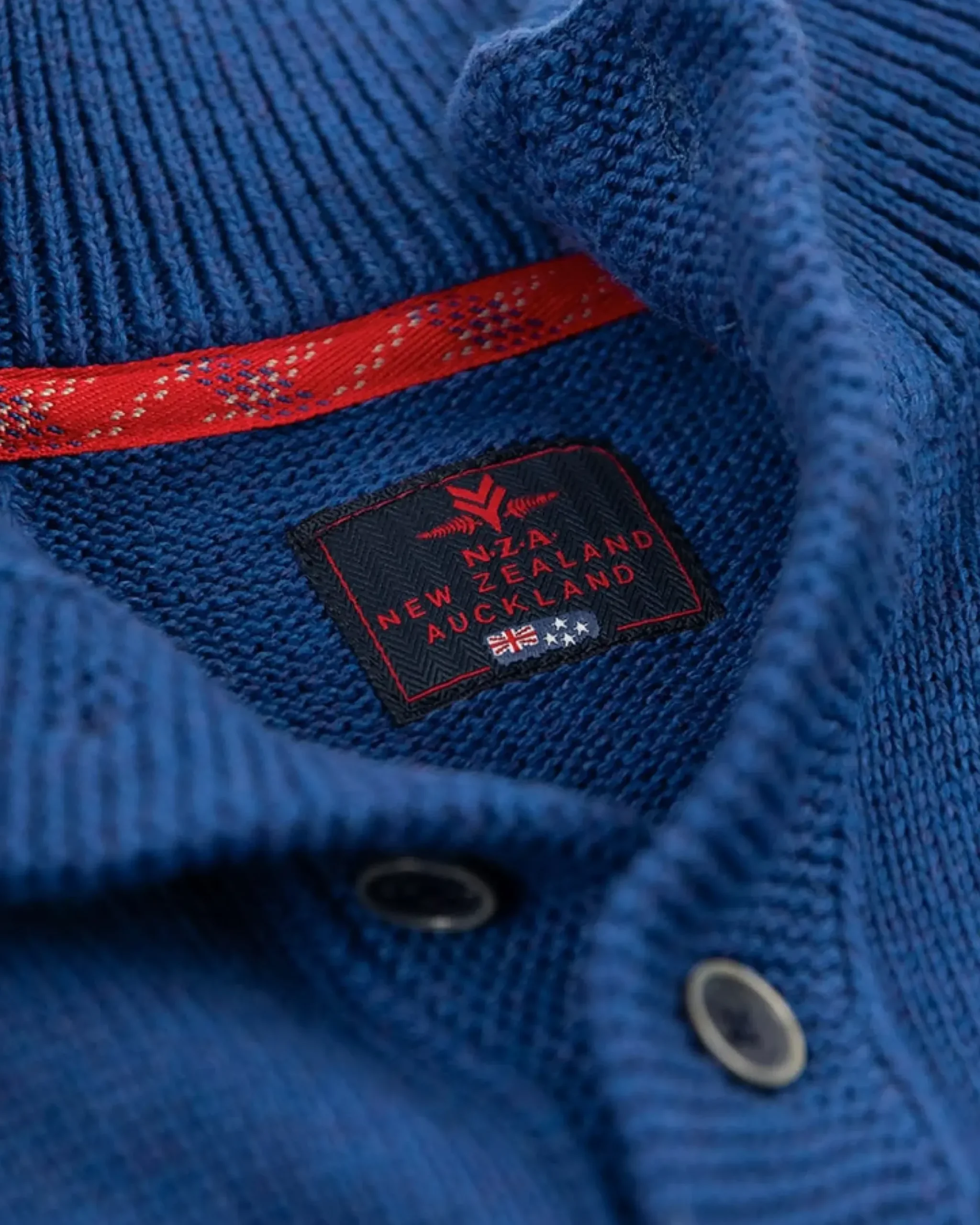 Gebreide trui met halve knoopssluiting - Bright Water Blue