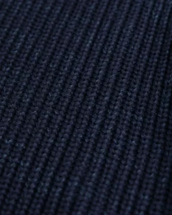 Gebreide trui met halve rits Drake - Ink Navy