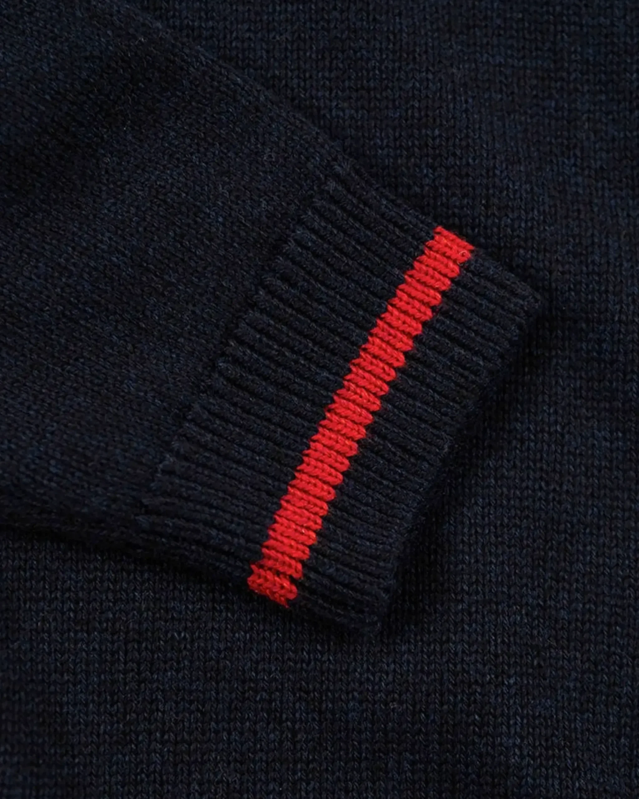 Gebreide trui met halve rits en accentkleuren - Milky Ecru