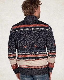 Gebreid vest met bruin grijs wit - Pitch Navy