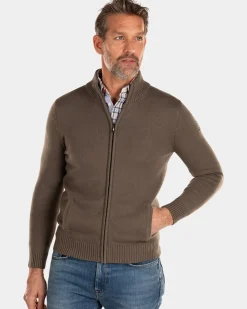 Gebreid vest met rits - Misty Army