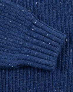 Gebreid vest van katoen en wol - Bright Water Blue