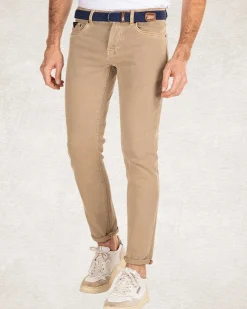 Gekleurde 5 pocket stretch jeans - Sand Stone