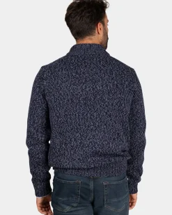 Gemêleerde donkerblauwe wollen pullover - Winter Navy