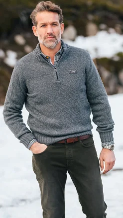 Gemêleerde grijze wollen pullover - Ash Grey