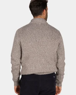 Gemêleerde lichtbruine wollen pullover - Chestnut