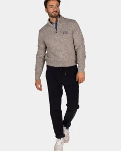 Gemêleerde lichtbruine wollen pullover - Chestnut