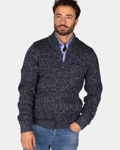Gemêleerd navy wollen vest - Winter Navy