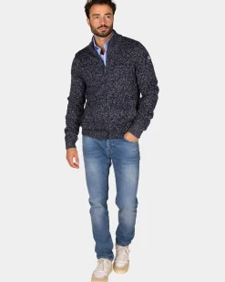 Gemêleerd navy wollen vest - Winter Navy