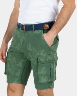Geprinte linnen katoenen cargo shorts - Active Army
