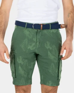 Geprinte linnen katoenen cargo shorts - Active Army