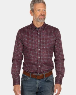 Geprint katoen flanellen overhemd North Opuha - Steady Navy