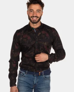 Geprint stretch overhemd Opua - Steady Navy