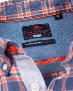 Geruit blauw en roze overhemd - Dusk Navy