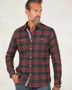 Geruit grijs rood overhemd - Grey Melange