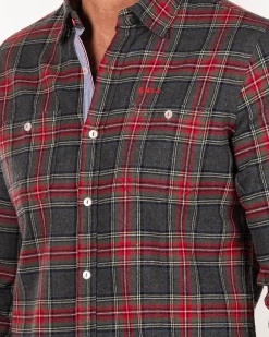Geruit grijs rood overhemd - Grey Melange