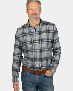 Geruit overhemd met lange mouw Speden - Grey Melange