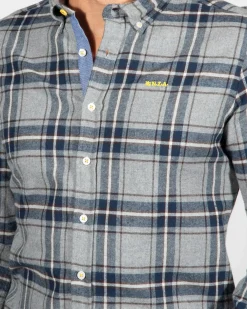 Geruit overhemd met lange mouw Speden - Grey Melange