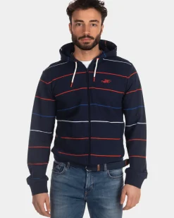 Gestreept vest blauw rood wit - Industrial Navy