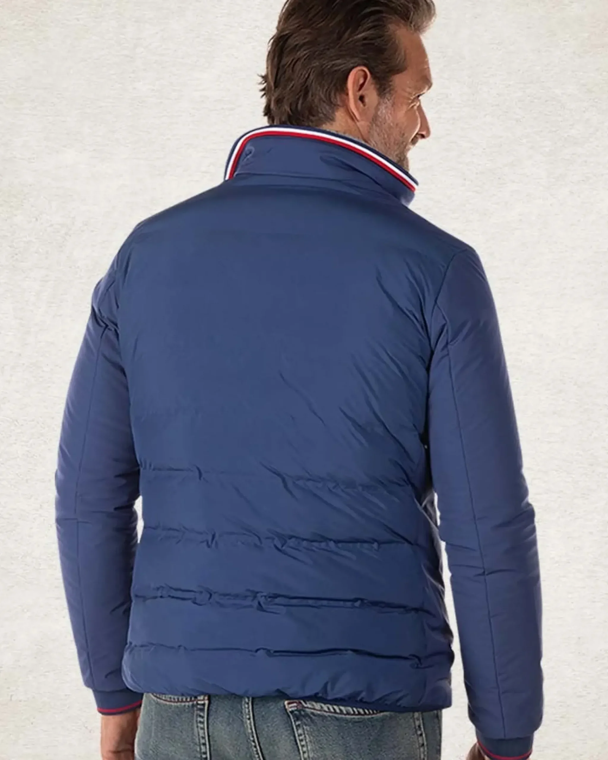 Gewatteerde effen jas - Bright Water Blue