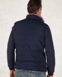 Gewatteerde effen jas - Pitch navy