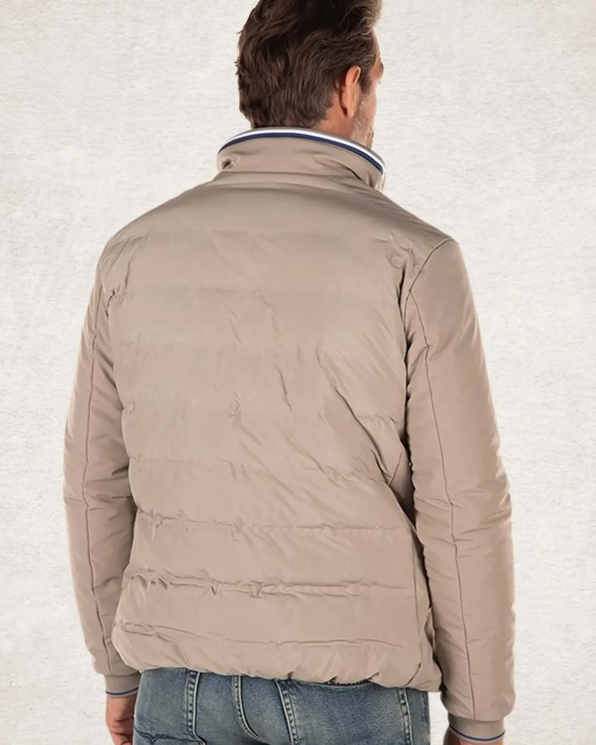 Gewatteerde effen jas - Tar Grey